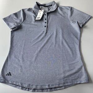 Adidas Polo Shirt - Black and White Stripes